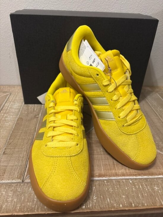 adidas Shoes - NEW Adidas VL Court 3.0 Sneakers Yellow Gold Metallic Women Multiple Sizes